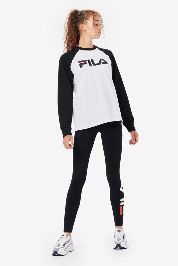 Moletons Fila Mulher Branco/Pretas - Fila Romi Raglan Sweater En Portugal,TBJG-64751